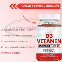 Suplemento de Gomitas Ausreson OEM con Calcio, Magnesio, Zinc, Vitamina D3 y K2 10000 UI, Vitamina D, Gomitas de Vitamina D3
