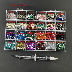 Nail Art Fournisseurs Salon Accessoires Verre Cristal Pierre Mixte Style Flatback Nail Fantaisie Strass Pour Designs Art Décoration - Product Image 2