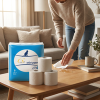 Papier toilette d'hôtel de haute qualité, emballé individuellement, fabriqué à partir de pâte de bois vierge, vente en gros