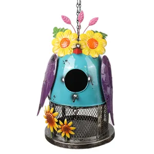 Redeco New Design Metal Bird Houses For Outside Garden Bird Feeder House