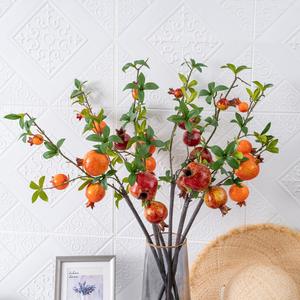 <span class=keywords><strong>Branche</strong></span> de fruits de grenade à quatre têtes transfrontalière Ins Style Décoration intérieure artificielle Arrangements saisonniers extérieurs en gros - Product Image 6