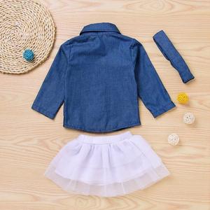 Conjuntos de Ropa de Diseñador para Niños, Abrigo de Mezclilla a la Moda para Niñas y Traje de Falda para Bailar, de China - Product Image 6