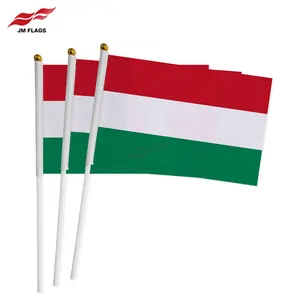 Waterproof Hungary Hand Flag 14*21cm Hungary Flag Polyester Flag Of Hungary