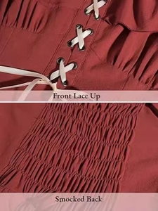 Robe médiévale pour <span class=keywords><strong>femme</strong></span>, costume de <span class=keywords><strong>pirate</strong></span> vintage, robe irlandaise pour la danse, les soirées et les bals - Product Image 6