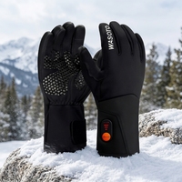 Batterie rechargeable 7,4 V 3000 mAh, gants de ski chauffants fins et imperméables, design antidérapant, sangle réglable pour unisexe, utilisation hivernale