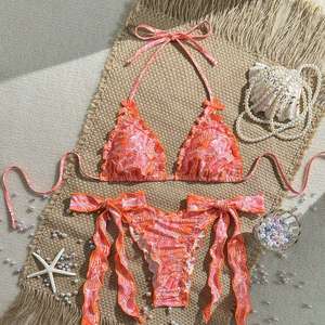 Bikini de Diseño Juvenil con Copa Triangular de Poliéster, Bikini Personalizado al por Mayor, Bikini Sexy de Verano - Product Image 1