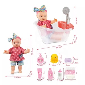 Poupée en vinyle émaillé JinYing de 12 pouces avec corps en coton, jouet de jeu d'imitation pour bébé, avec baignoire en plastique à jet d'eau pour enfants - Product Image 4