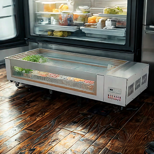 Open <span class=keywords><strong>Spray</strong></span> Seafood Display Réfrigérateur Poisson Glace Compteur Commercial Viande Réfrigérateur Comptoir Poisson Affichage Réfrigérateur - Product Image 4