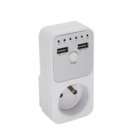 Cowell UD02 Intelligenter Dual-Control 10-Stunden-Countdown-Timer-Steckdose mit USB-Schnittstelle, FR-Stecker, CE- und RoHS-zertifiziert, max. 16A, IP21