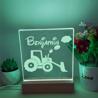 Livraison directe Veilleuse personnalisée gravée unique Cadeaux pour enfants Nom personnalisé Lune et étoiles Acrylique 3D USB Lampe