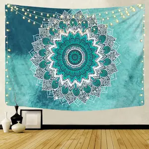 Tapeçaria de parede da índia para mandala, tapeçaria de parede com pendurar no boho, decoração hippie, tapeçaria psicodélica, mandala, tapete de parede