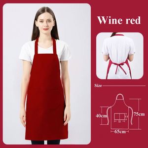Wholesale Custom Logo Plain Bib Aprons for Women with 2 Pockets Black Commercial Chef Apron for Kitchen Cooking Restaurant BBQ - Product Image 4