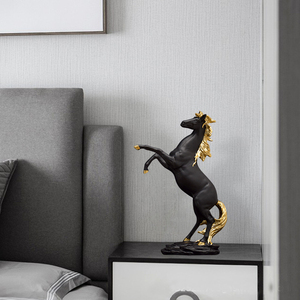 Adornos de Resina de <span class=keywords><strong>Caballo</strong></span> Árabe, Estilo Art Deco, Patrón Escénico, Decoraciones para Sala de Estar, Recuerdos Vintage Dorados - Product Image 6
