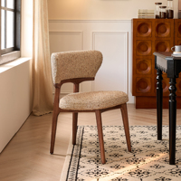 Chaise de salle à manger en bois de frêne antique, intégration mortaise et tenon, design minimaliste, style rétro français, dossier silencieux, mobilier de maison