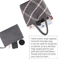 Sac fourre-tout en cuir végétalien tissé pour femmes, grand sac de plage d'été, sac à main de voyage et pochette rétro, sac à bandoulière fait main pour femmes