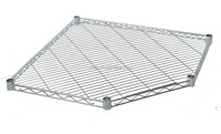 Étagère de rangement d'angle mobile en acier chromé, chariot à 4 niveaux réglables en fil métallique pentagonal sur roulettes