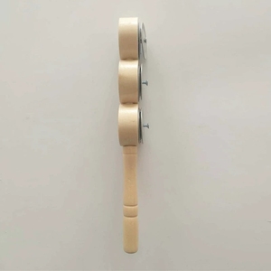 3 campanas con mango de madera, palo de campanillas, instrumento de percusión Orff para niños, campana de mano para enseñanza de ritmo - Product Image 2