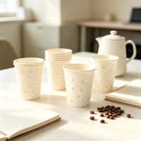 Gobelets en papier biodégradables, imperméables, de qualité alimentaire, recyclables, écologiques, à paroi simple, avec feuille d'or, fabriqués en Chine