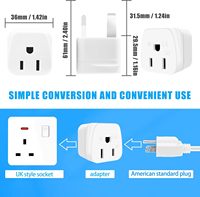 Adaptateur de voyage UK de type B à type G, adaptateur US vers UK, adaptateur de voyage Irlande, Dubaï, CE, RoHS - Adaptateur de prise HK