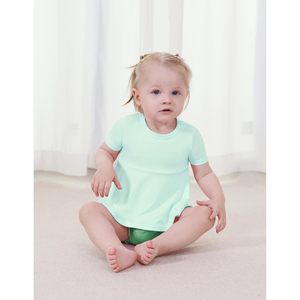 Conjunto de camiseta y pantalones cortos de verano para niñas pequeñas BambooBud, viscosa de bambú, 3 meses-6 años, ropa transpirable para bebés - Product Image 4
