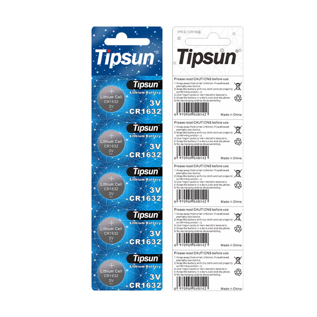 High Quality 5pcs/pack 3v Lithium Non Rechargeable Button Cr1632 Battery