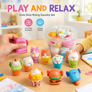 Wholesale Mixed Popcorn Burger Cup Squishy Set Soft Recovery PU Foam Decompression Toys Birthday Giveaways For Kids - Product Image 5