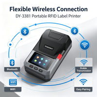 Imprimante d'étiquettes thermiques HF-RFID 300 DPI, imprimante d'étiquettes thermiques portable mini pour étiquettes RFID et étiquettes RFID UHF