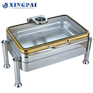 XINGPAI Catering Equipment <span class=keywords><strong>Buffet</strong></span> Acero inoxidable 304 Chafing Dish Calentador de alimentos <span class=keywords><strong>Buffet</strong></span> Set con tapa de vidrio - Product Image 2