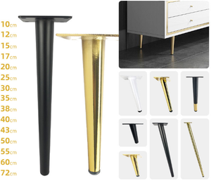 Pieds de meubles droits de remplacement en métal doré pour canapé, fauteuil, ottoman, <span class=keywords><strong>causeuse</strong></span>, table basse, armoire - Product Image 1