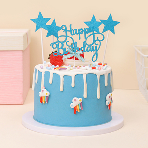 Decorazione per torta in carta glitterata da 210 g/m² con scritta '<span class=keywords><strong>Buon</strong></span> <span class=keywords><strong>Compleanno</strong></span>' in confezione OPP, OEM o ODM. - Product Image 6