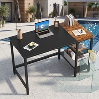 Bureau d'ordinateur à hauteur fixe avec tiroirs, table d'étude en MDF pour bureau à domicile, dortoir d'étudiant, petit mobilier de chambre