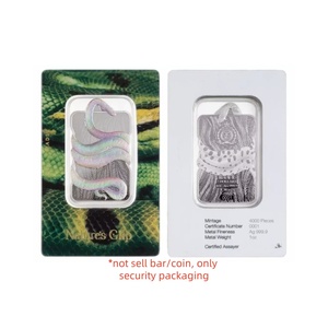 Anaconda vert Bar PET Coin Blister Card Natures Grip Suisse 1 Oz .9999 Fine Silver Coin Dalle Blister Packaging - Product Image 1