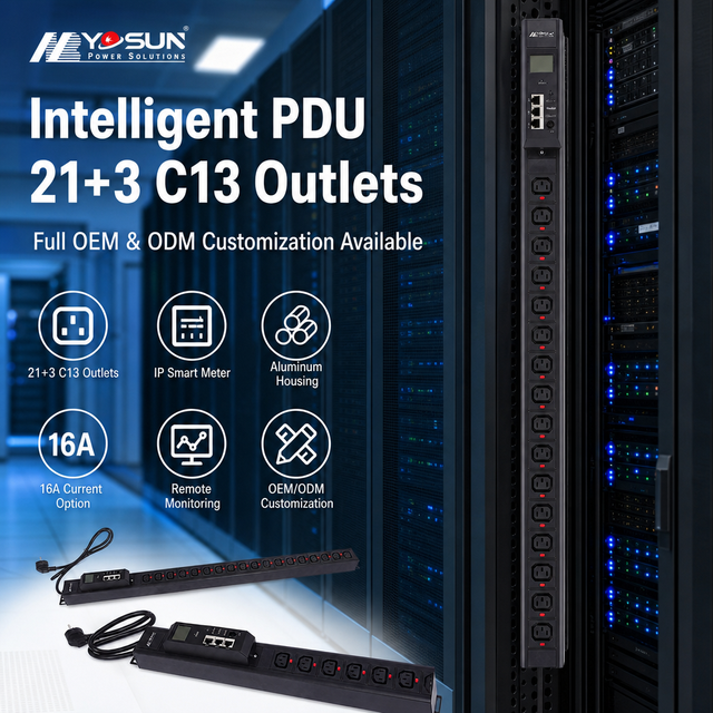 OEM & ODM Customization Metal Housing IP Smart Meter Overload Protection Commercial Data Center Server Vertical Rack PDU Socket