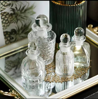 Bouteilles diffuseurs à roseaux cylindriques en verre transparent de 50 ml, 100 ml, 150 ml, personnalisables par sérigraphie, contenants vides en gros