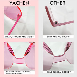 याचेन स्टार के आकार में रिमलेस पार्टी ग्लास पारदर्शी कैंडी रंग पार्टी चश्मा अनियमित एक टुकड़ा मजेदार पार्टी आंखों - Product Image 4