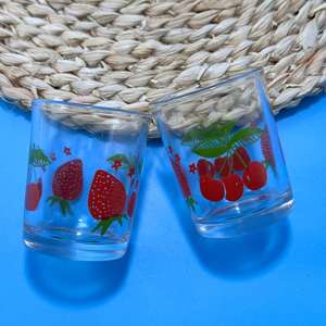 Vasos de licor de vidrio transparente, vasos de vidrio impresos, vasos pequeños de estilo chino, tazas pequeñas de té al por mayor. - Product Image 4