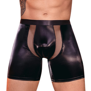 Nuovo <span class=keywords><strong>Boxer</strong></span> Sexy da <span class=keywords><strong>uomo</strong></span> Sexy in finta pelle traspirante slip Night club Shorts sottile aderente biancheria intima 3254 - Product Image 5