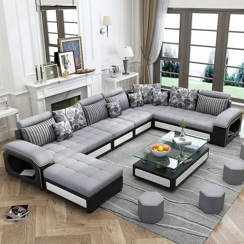 MEIJIA più economico 2019 divan Dubai in pelle set sala soggiorno mobili divano