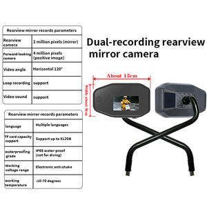 Espejo <span class=keywords><strong>Retrovisor</strong></span> <span class=keywords><strong>para</strong></span> Motocicleta con Cámaras Delanteras y Traseras Dobles <span class=keywords><strong>para</strong></span> Conducir, Grabación de Alta Definición 2K - Product Image 5