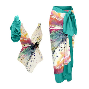 A8741 Mới Thời Trang Phụ Nữ Đầy Màu Sắc Hai Mảnh Phù Hợp Với Cộng Với Kích Thước Sexy Giản Dị Bãi Biển Hai Mảnh Phù Hợp Với - Product Image 5
