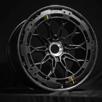 Juego de 2 Ruedas de Aleación Forjadas con Bloqueo Central Escalonado de Fibra de Carbono para Porsche 911 GT3 GT3RS GT2RS 718 GT4 GT4RS CarreraGT 918 Spyder