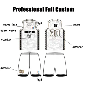 Ademende Comfortabele Omkeerbare Basketbal Jersey Custom Logo Uniformen Sublimatie Basketbal Uniform