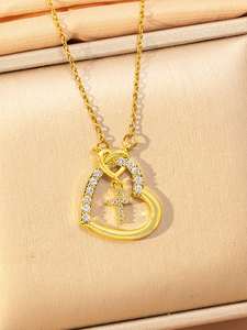 Collana con ciondolo a croce romantica in rame intarsiato con zirconi cubici e catena a serpente, regalo <span class=keywords><strong>per</strong></span> l'uso quotidiano <span class=keywords><strong>per</strong></span> amici - Product Image 4