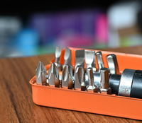 Jeu de 7 embouts de tournevis à chocs en acier au chrome-vanadium, OEM, pour bricolage, réparation mécanique, kit d'embouts durable avec boîte de rangement portable