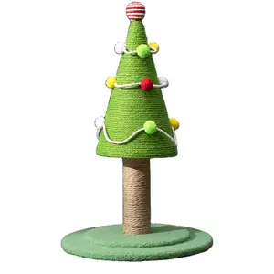 Relipet RLN016 high quality brown and green sisal rope cat christmas tree floral sisal cat tree