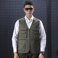 Gilet de Sécurité Respirant à Multiples Poches avec Fermeture Éclair pour Hommes, Vestes de Travail Décontractées d'Extérieur, Gilet de Pêche et Photographie