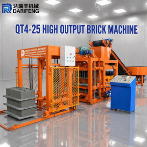 Machine à briques QT4-25 à haut rendement, ligne de production de briques creuses en béton, état neuf, garantie de 2 ans sans briques. - Product Image 1