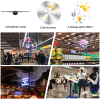 YHPD42 mesin iklan holografik 3D, proyeksi layar tampilan melingkar 42cm dengan LED warna penuh 244 Hologram 3d