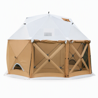 Tente de camping spacieuse pour 8 personnes, installation instantanée, abri familial avec murs entièrement en maille, vues panoramiques et flux d'air, tente d'extérieur