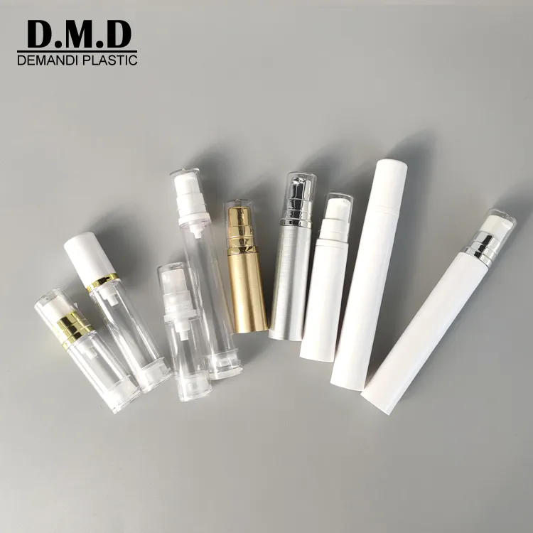 Benutzer definiertes Logo leer Kunststoff weiß 12ml 15ml transparent kleine 5 ml Airless Pump flasche 10 ml für Probe